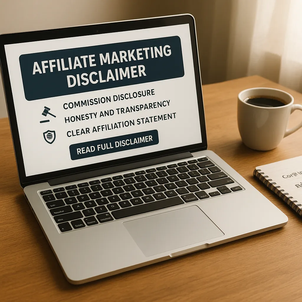 What should an effective affiliate marketing disclaimer include to comply with regulations?